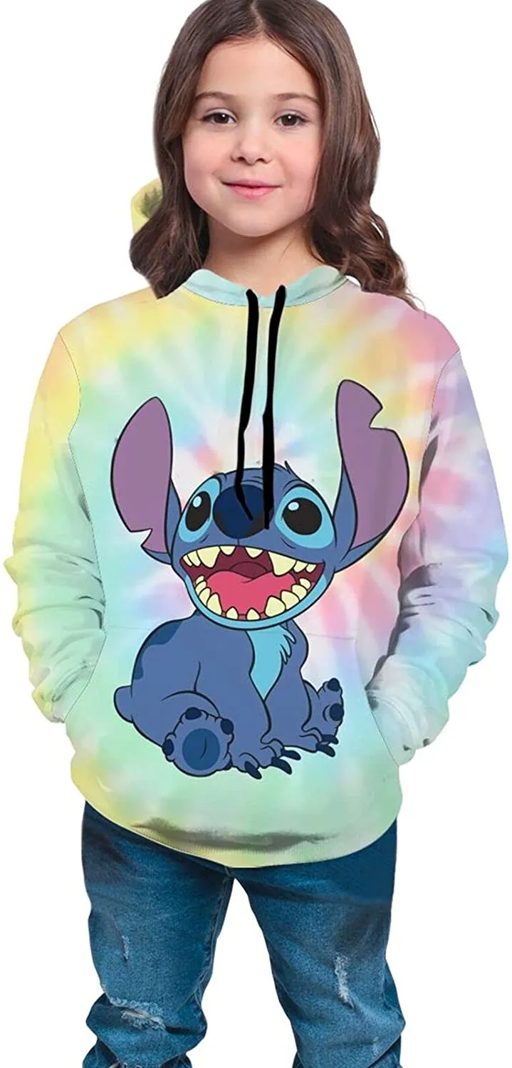 3D Cute lilo Stitch Hoodie Pullover Sweatshirt Novelty Anime Hoodies