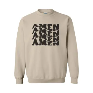 Amen Quote on Women's Sand Sweatshirt