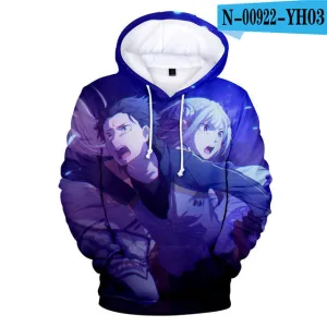 Anime Re:Zero Starting Life in Another World Emilia Natsuki Subaru Pullover Oversized Hoodies