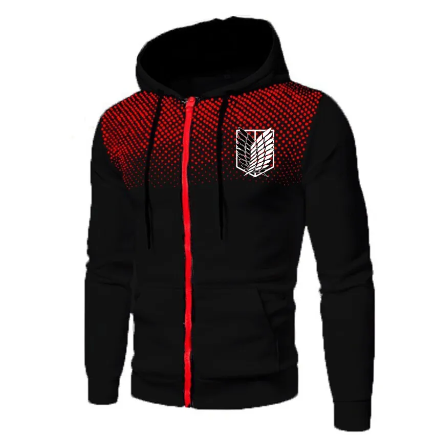 Attack on Titan Hoodie Outdoor Street Sports zipper Sweatshirt