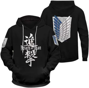 Attack On Titan Survey Corps Wings of Freedom 3D Printed Pullover Hoodie Sweatshirts Cosplay Costume Coat Unisex