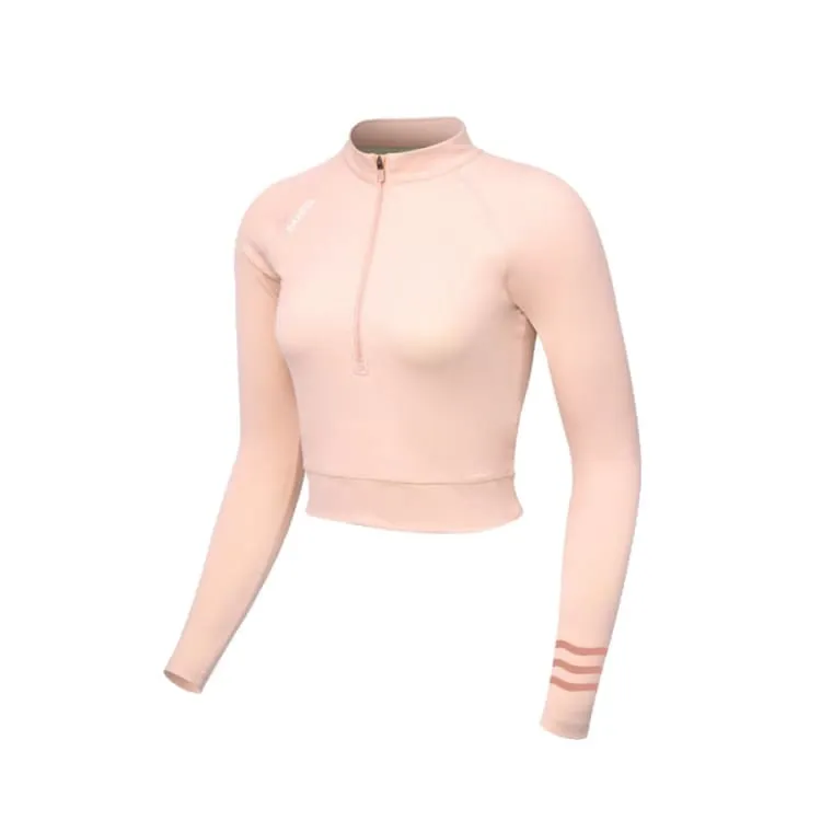 Barrel Women Resort Half Zip Crop Rashguard-PEACH