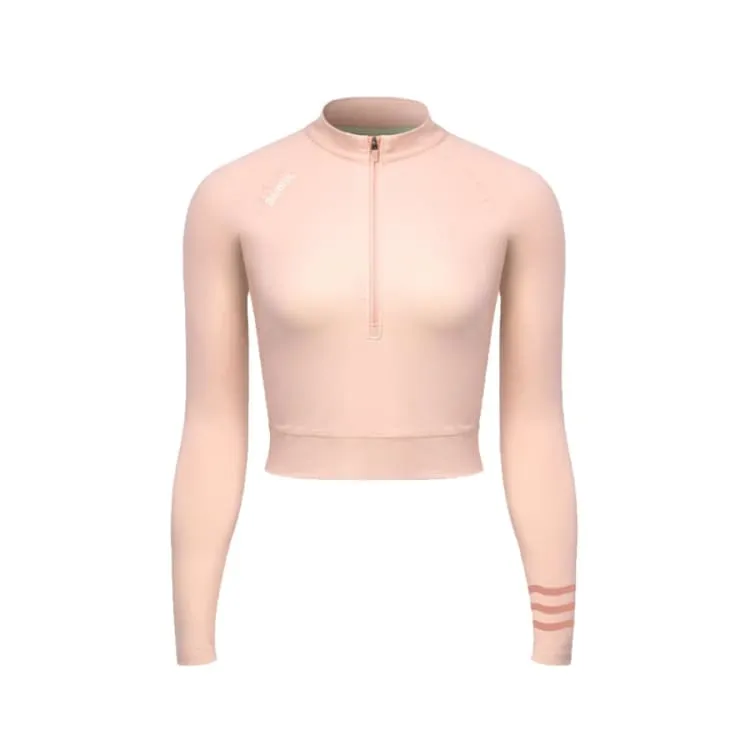 Barrel Women Resort Half Zip Crop Rashguard-PEACH