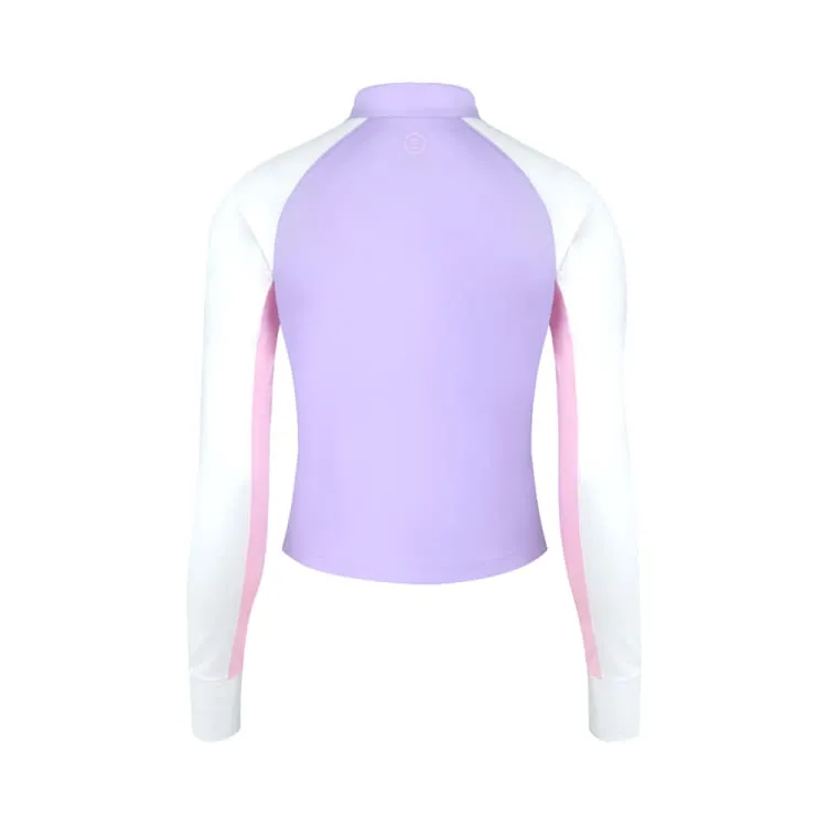 Barrel Women Romantic Crop Zip Up Rashguard-PURPLE