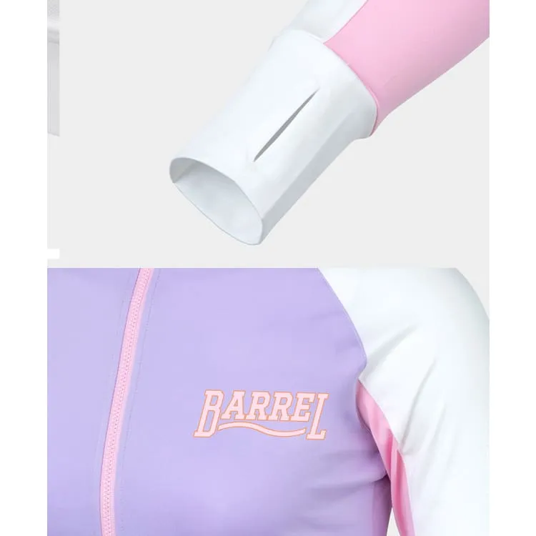 Barrel Women Romantic Crop Zip Up Rashguard-PURPLE