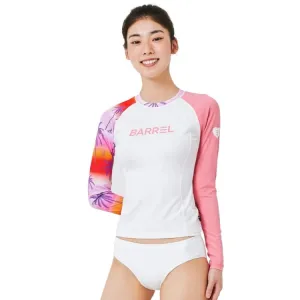 Barrel Women Sunset Palm Tree Odd Rashguard-PINK