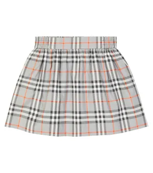 Burberry Kids cotton plaid skirt, multicolor