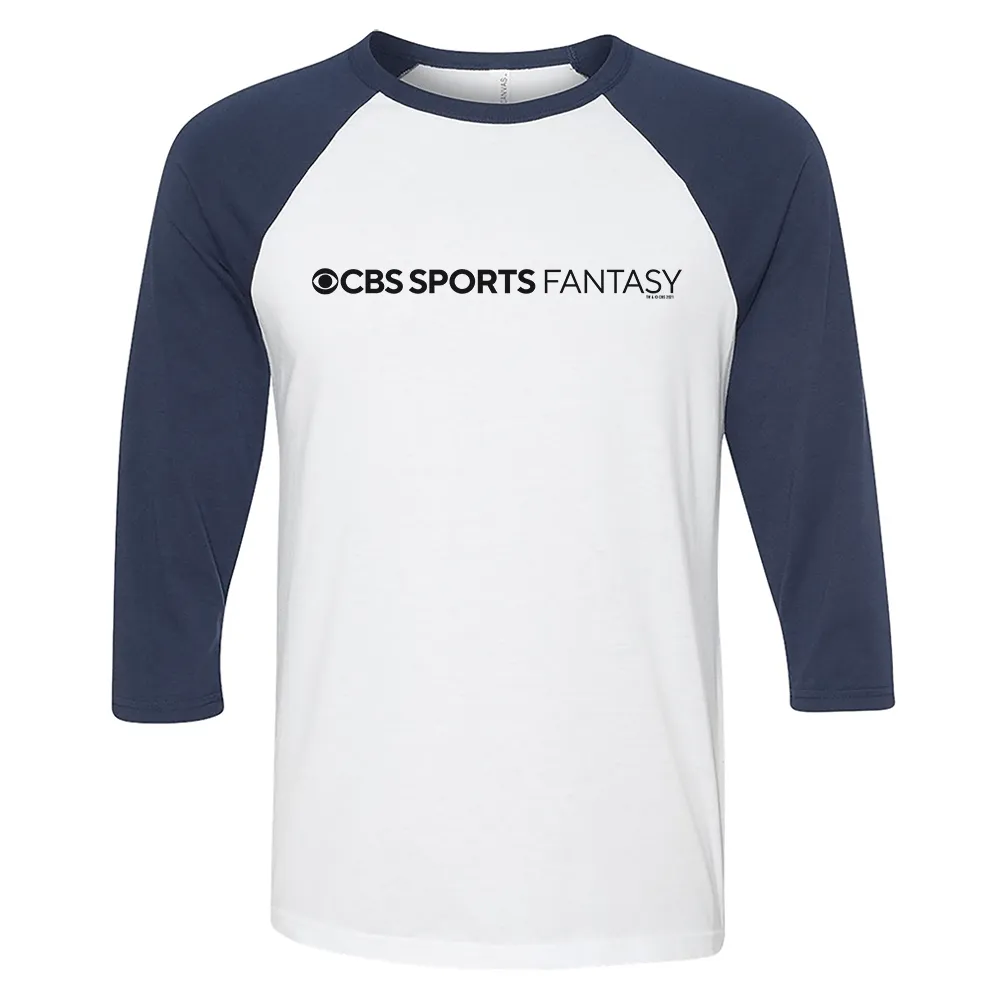 CBS Sports Fantasy Logo 3/4 Sleeve Baseball T-Shirt