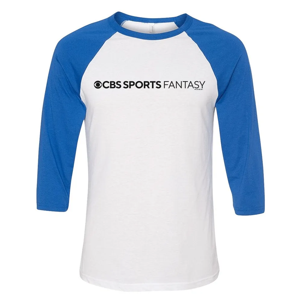 CBS Sports Fantasy Logo 3/4 Sleeve Baseball T-Shirt