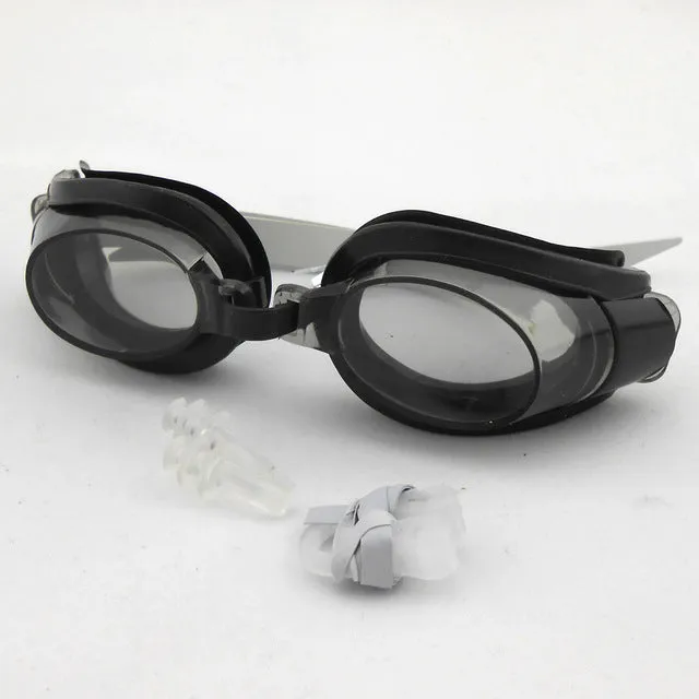 Children Kids Teenagers Adjustable Swimming Goggles Swim Eyewear Eye Glasses Eyeglasses Sports Swimwear w/ Ear Plugs & Nose Clip