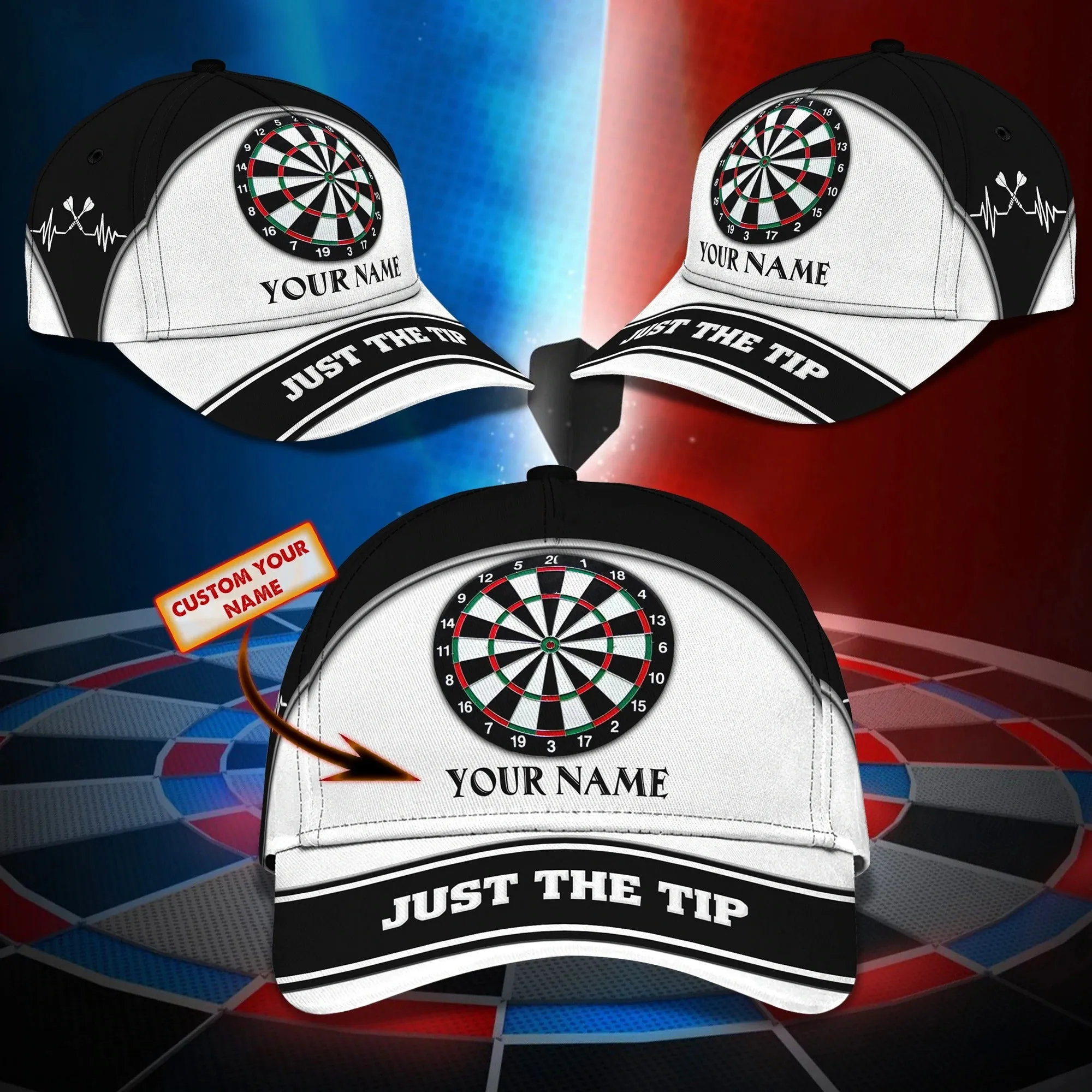 Customized Baseball Full Printed Dart Cap, Dart Cap Hat In Leather Pattern, To My Boy Darter Dart Lover Gifts