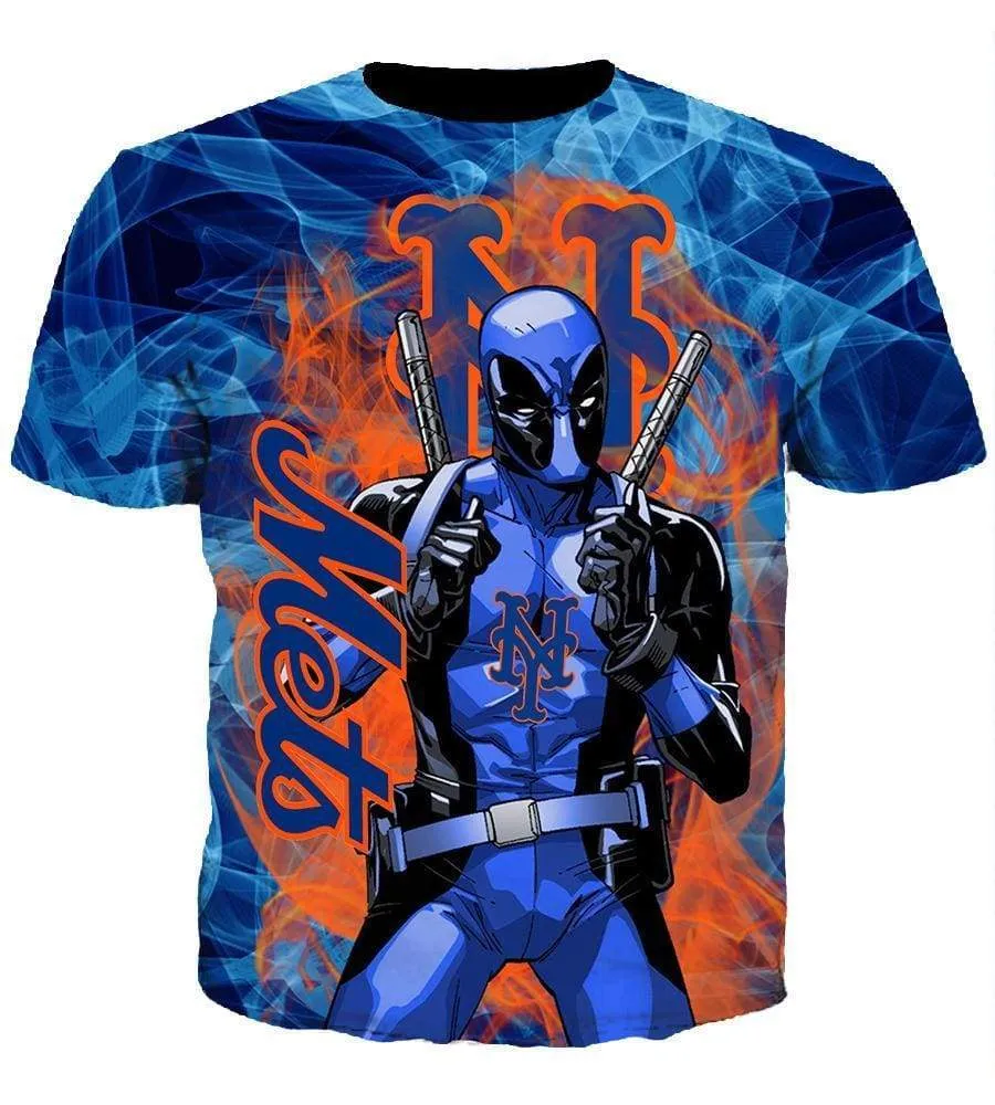 Deadpool New York Mets Hoodies - Pullover Orange Hoodie