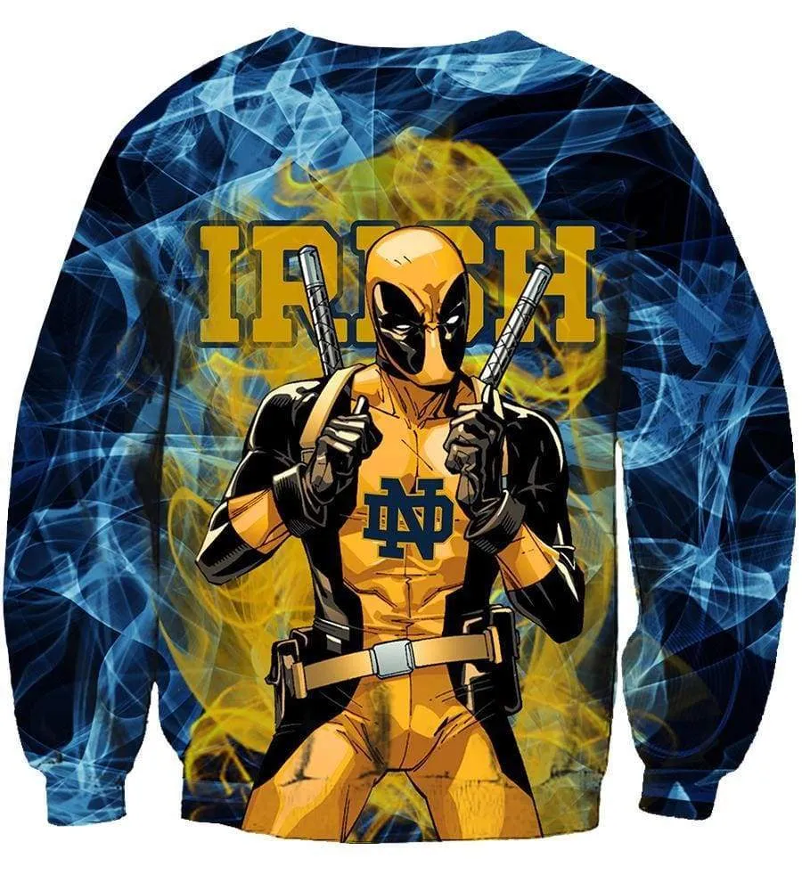 Deadpool Notre Dame Fighting Irish Hoodies - Pullover Yellow Hoodie