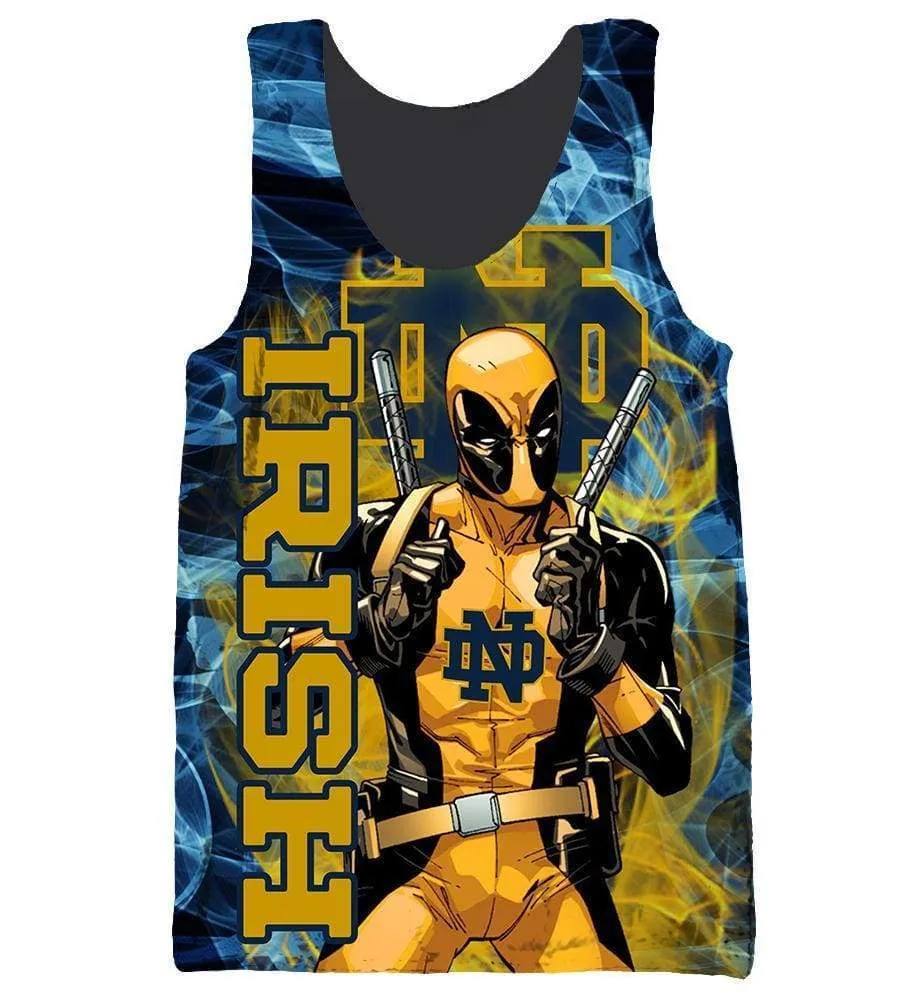 Deadpool Notre Dame Fighting Irish Hoodies - Pullover Yellow Hoodie