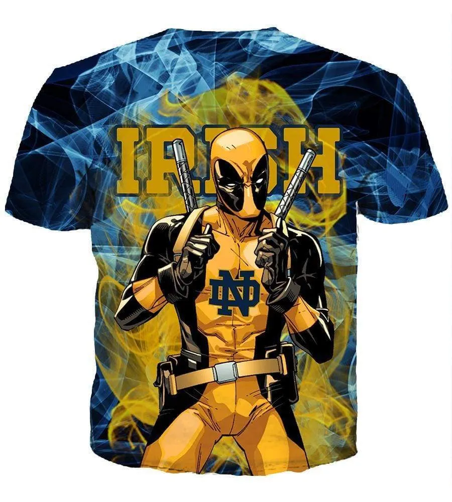Deadpool Notre Dame Fighting Irish Hoodies - Pullover Yellow Hoodie