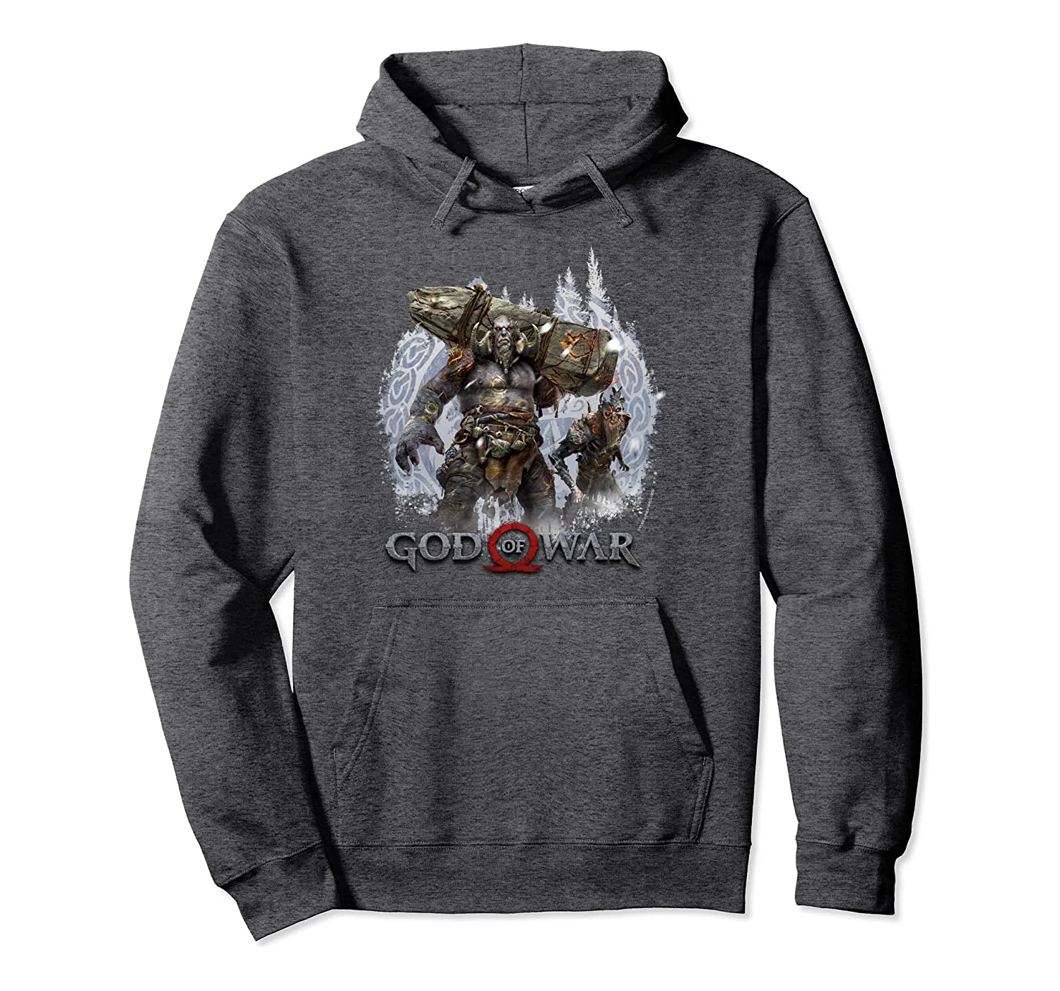 God of War Hoodie - Casual God of War Troll and Drauger Black Hooded Sweatshirt