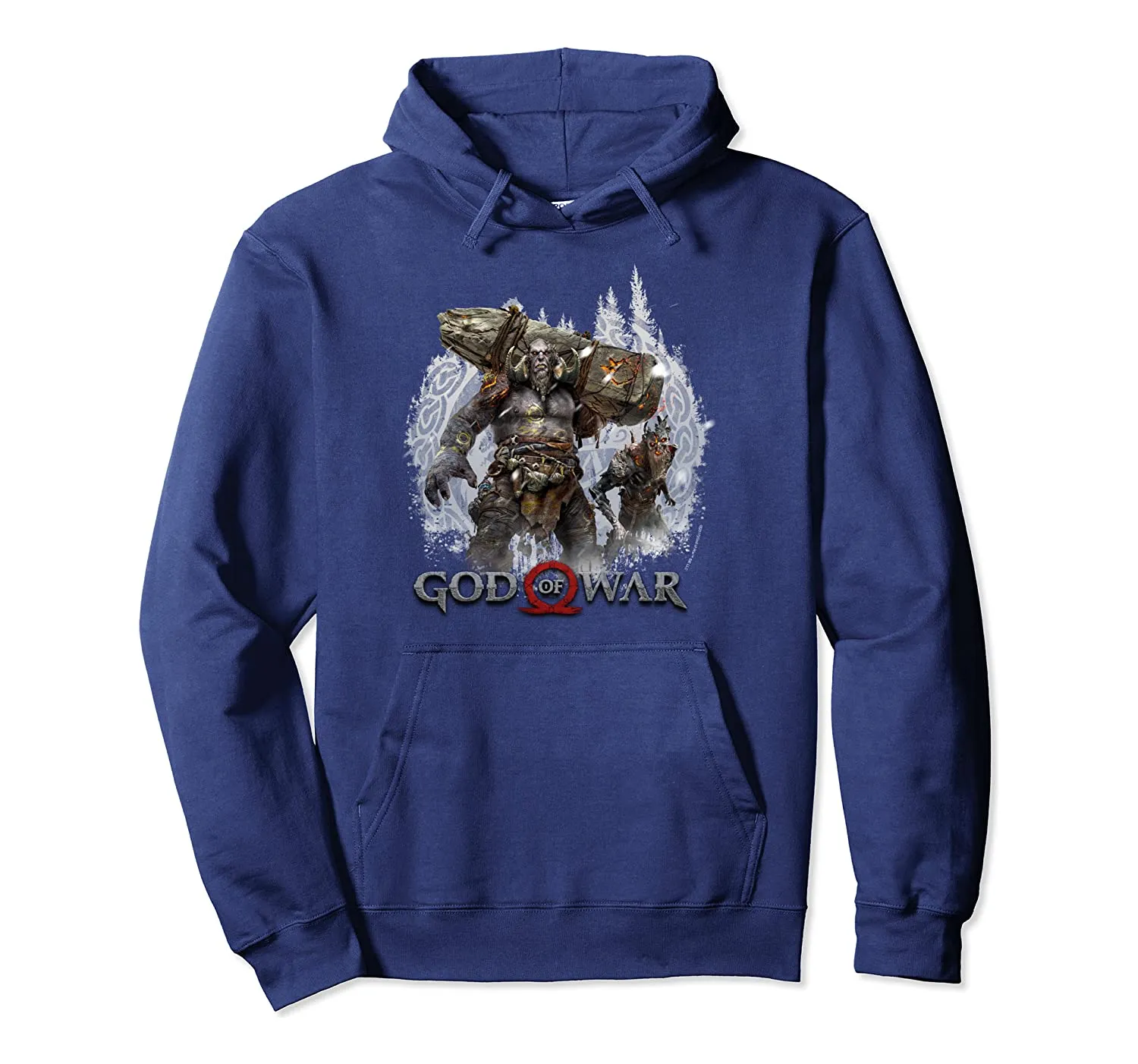 God of War Hoodie - Casual God of War Troll and Drauger Black Hooded Sweatshirt