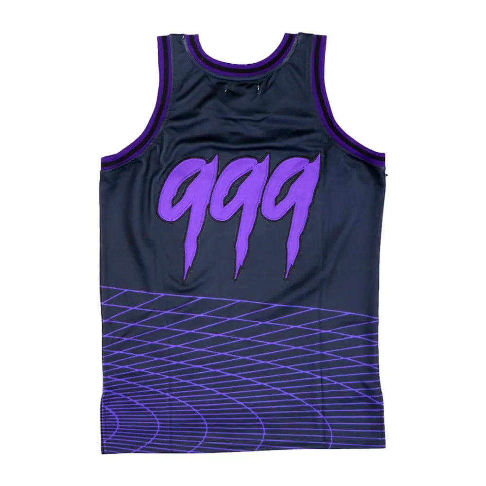 Juice WRLD Globe Basketball Jersey-Black/Purple