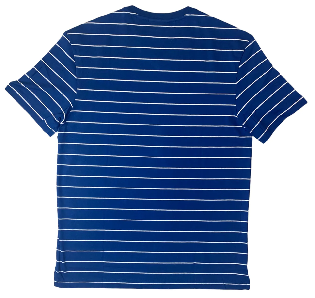 Lacoste Mens Striped V-Neck Regular Fit T-Shirt - Marino / White - XL - TH3243-51-PQ5