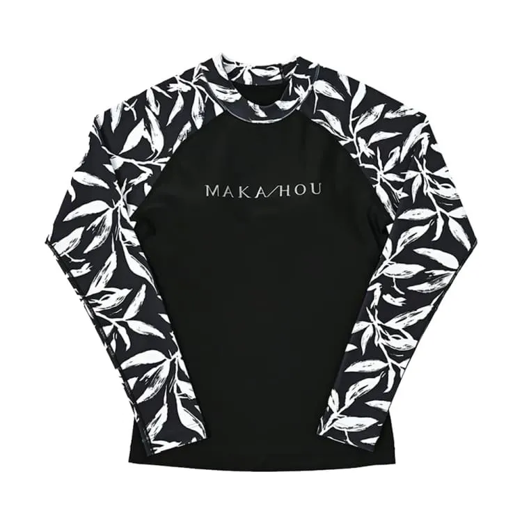 Maka-Hou Women Long Sleeve Rash Guard-MONO LEAF (Japanese Brand)