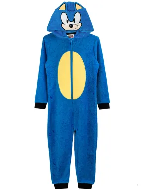 Sonic the Hedgehog Sonic Novelty 3D Dress-Up Style Unisex Kids Blue Onesie