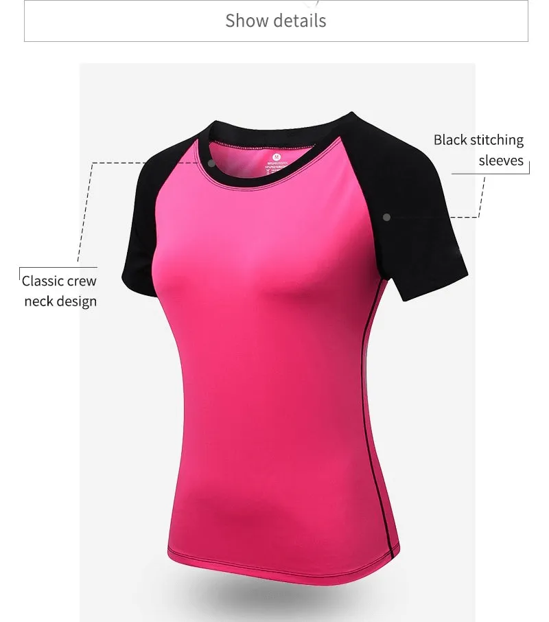 Sports Elastic Women's Short-Sleeve Split Suit for Training - SF1128