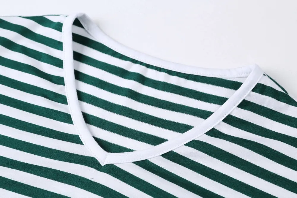 Stylish V-Neck Striped Short Sleeves Tee Shirt / Men's Sports Clothes - SF1066