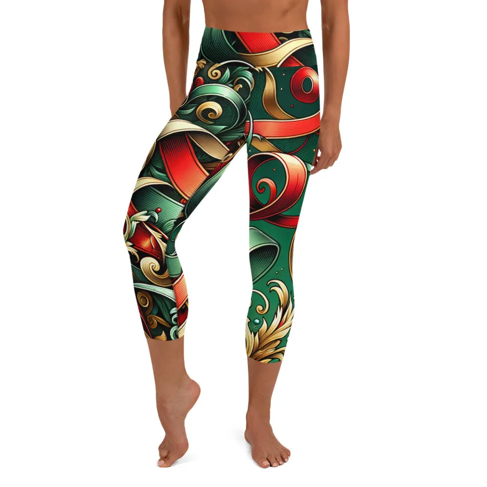 Whimsical Winter Wear Yoga Capri Leggings