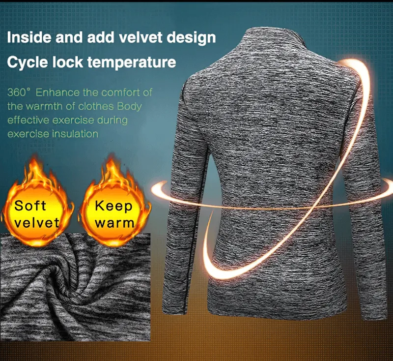 Workout Zipper Warm Sports Top With Long Sleeves - SF1656